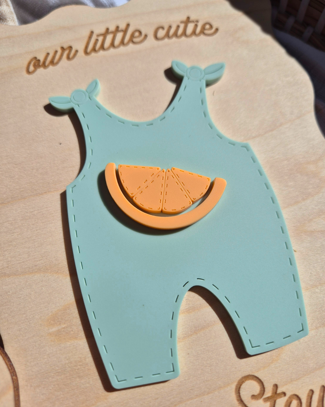 Orange Blossom Gender Reveal Pregnancy and Due Date Announcement - Wavy Wooden Sign