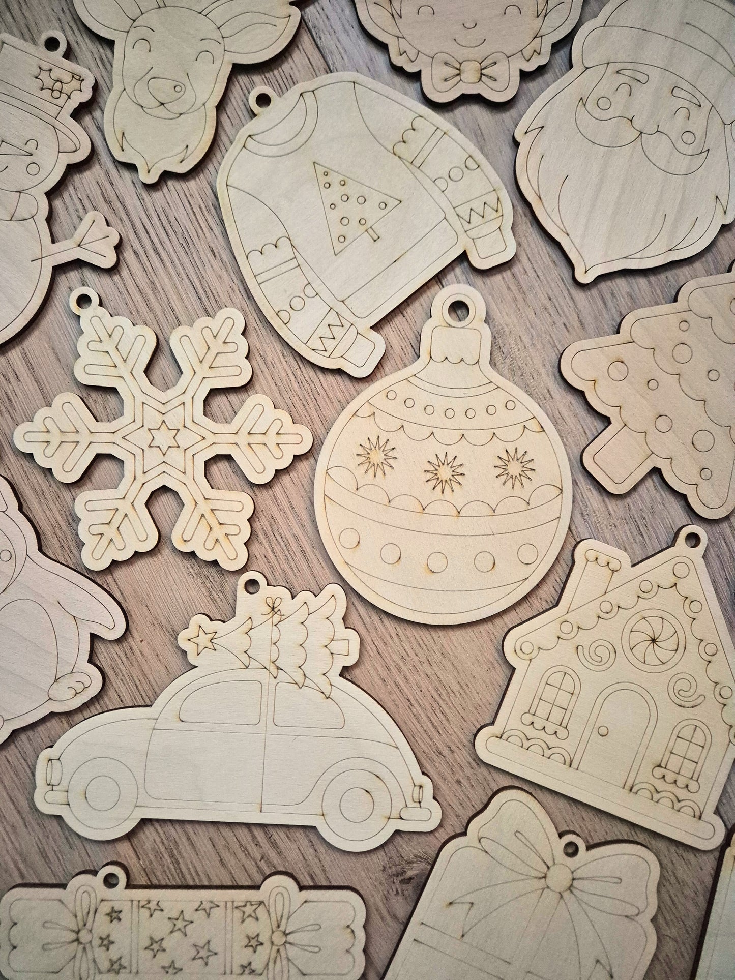 Additional Wooden Shapes for the Paint Your Own Christmas Ornament Kits