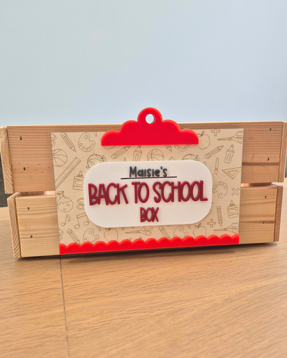 Back to School Interchangeable Plaque and Crate Set - Wooden and Acrylic Personalised Sign