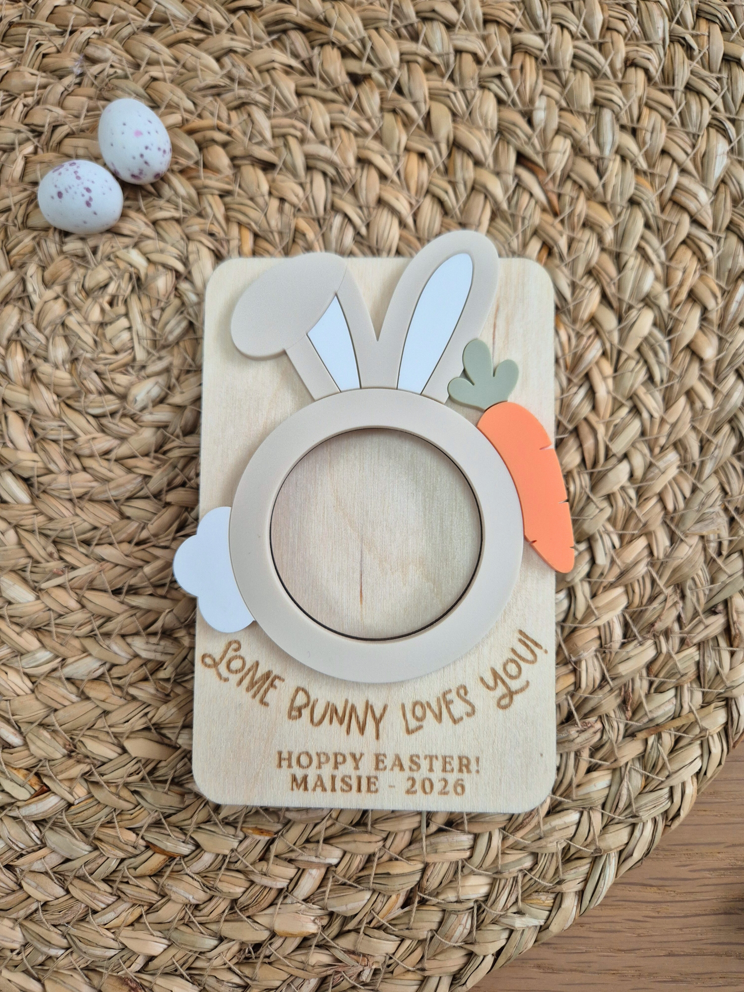 Some Bunny Loves You Personalised Photo Magnet - Wooden and Acrylic Easter Gift