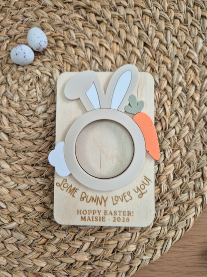 Some Bunny Loves You Personalised Photo Magnet - Wooden and Acrylic Easter Gift