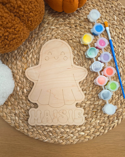 Personalised Halloween Wooden Shapes Paint Kit