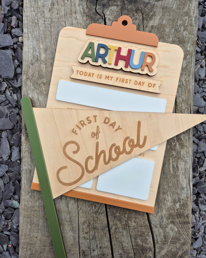 Clipboard Back to School Interchangeable Sign - Personalised First and Last Day of School Board