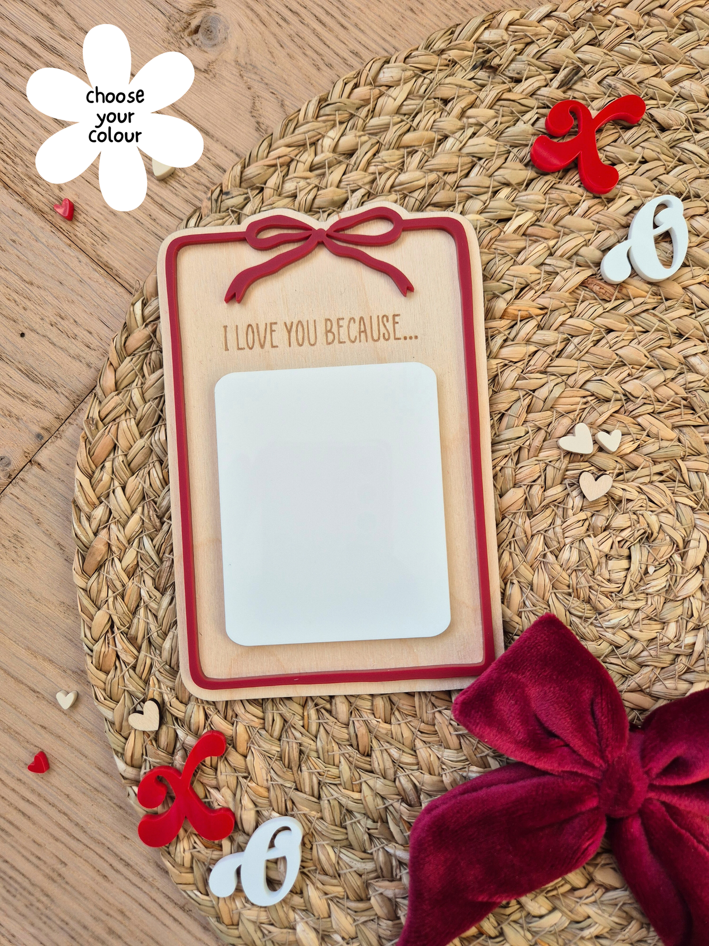 “I Love You Because” Writeable Message Board – Valentine’s & Mother’s Day Keepsake Fridge Magnet