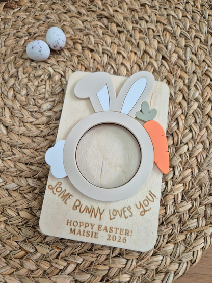 Some Bunny Loves You Personalised Photo Magnet - Wooden and Acrylic Easter Gift