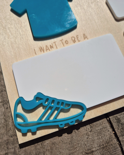Personalised Football Team Back to School Board - Reusable Wooden and Acrylic Sign
