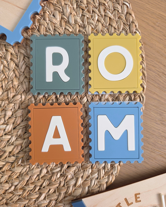 Postage Stamp Monogram Acrylic Locker Magnets