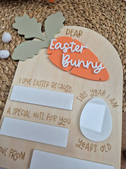 Dear Easter Bunny Board - Wooden and Acrylic Photo Prop with Writeable Space