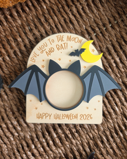 Love You to the Moon and Bat Photo Frame - Personalised Seasonal Fridge Magnet Gift