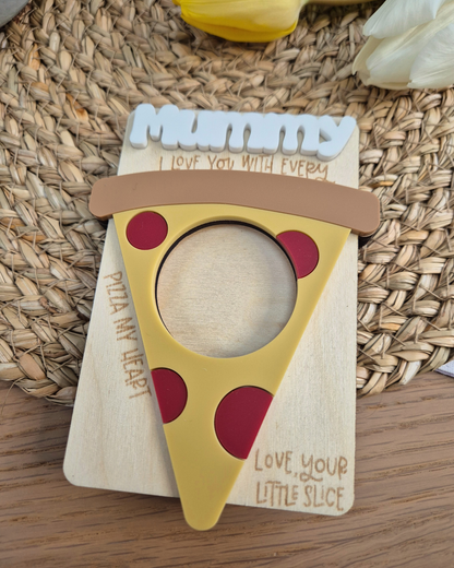Personalised Funny Pizza Photo Magnet - Wooden and Acrylic Mother's Day and Father's Day Gift