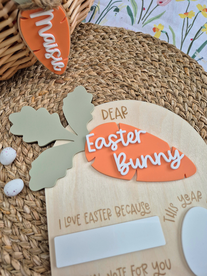 Dear Easter Bunny Board - Wooden and Acrylic Photo Prop with Writeable Space