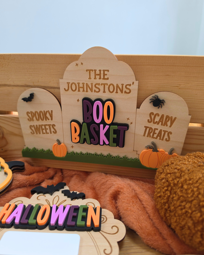 Haunted Graveyard Interchangeable Crate and Boo Basket Plaque