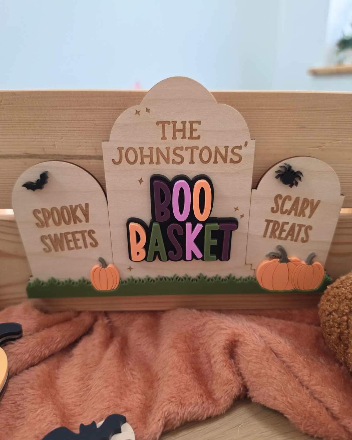 Haunted Graveyard Interchangeable Crate and Boo Basket Plaque