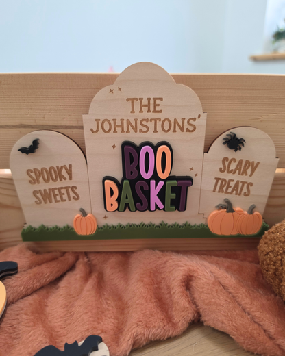 Haunted Graveyard Interchangeable Crate and Boo Basket Plaque