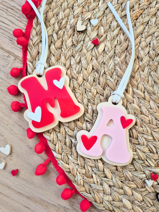 Alphabet Heart Monogram Basket Tag – Personalised Valentine’s Letter Decoration