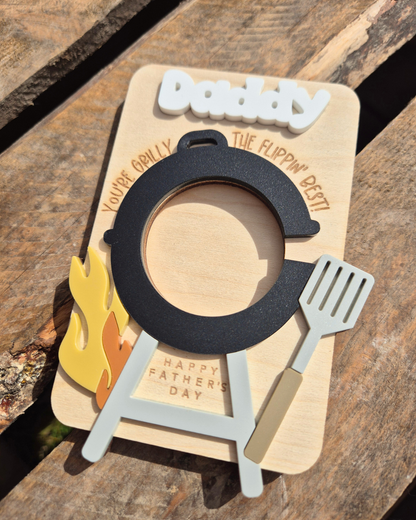 BBQ Grill Photo Magnet - Personalised Father's Day Gift