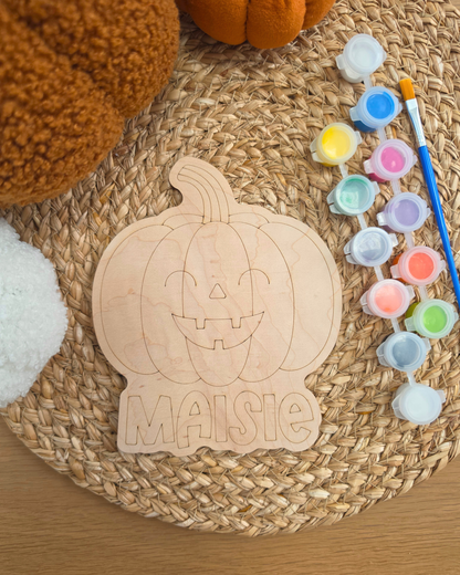Personalised Halloween Wooden Shapes Paint Kit