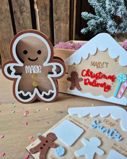 Personalised Gingerbread Christmas Chocolate Box - Seasonal Crate Box Filler