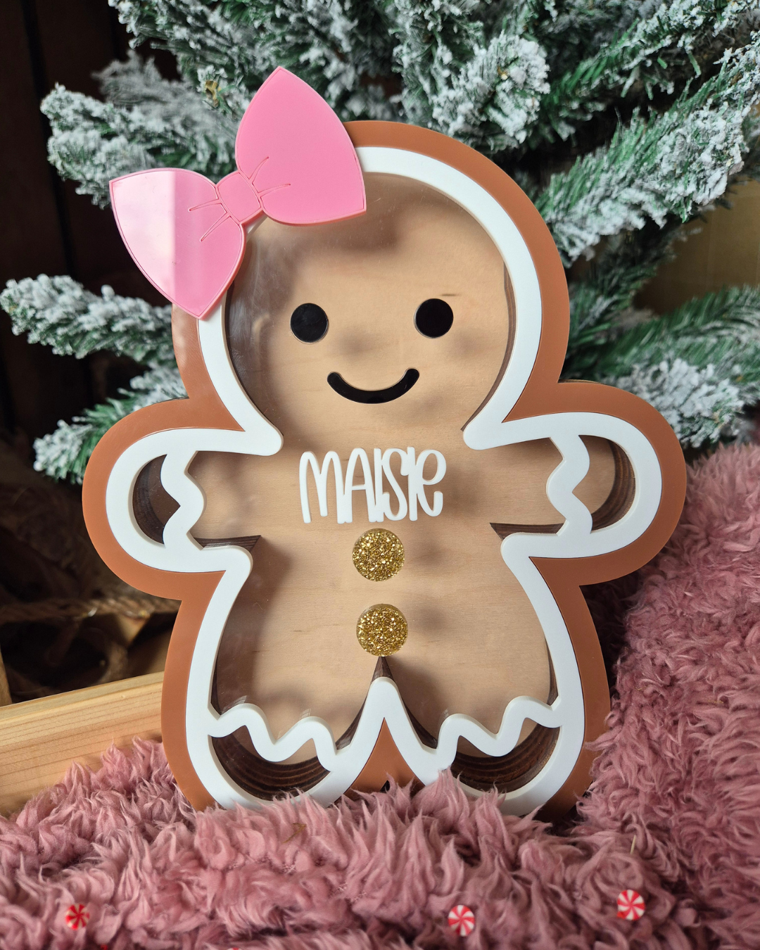 Personalised Gingerbread Christmas Chocolate Box - Seasonal Crate Box Filler