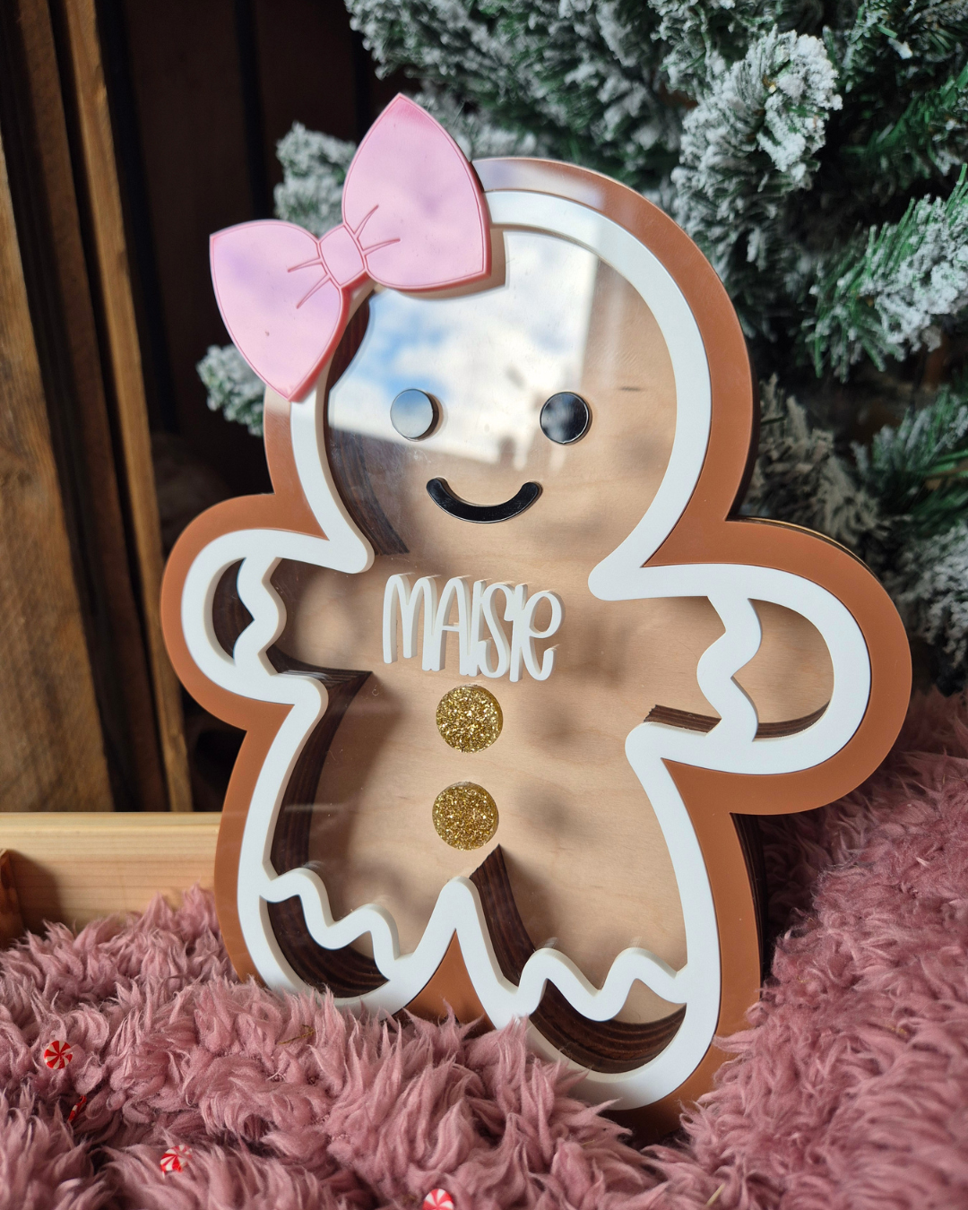 Personalised Gingerbread Christmas Chocolate Box - Seasonal Crate Box Filler