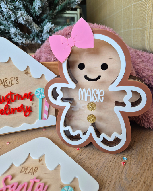 Personalised Gingerbread Christmas Chocolate Box - Seasonal Crate Box Filler