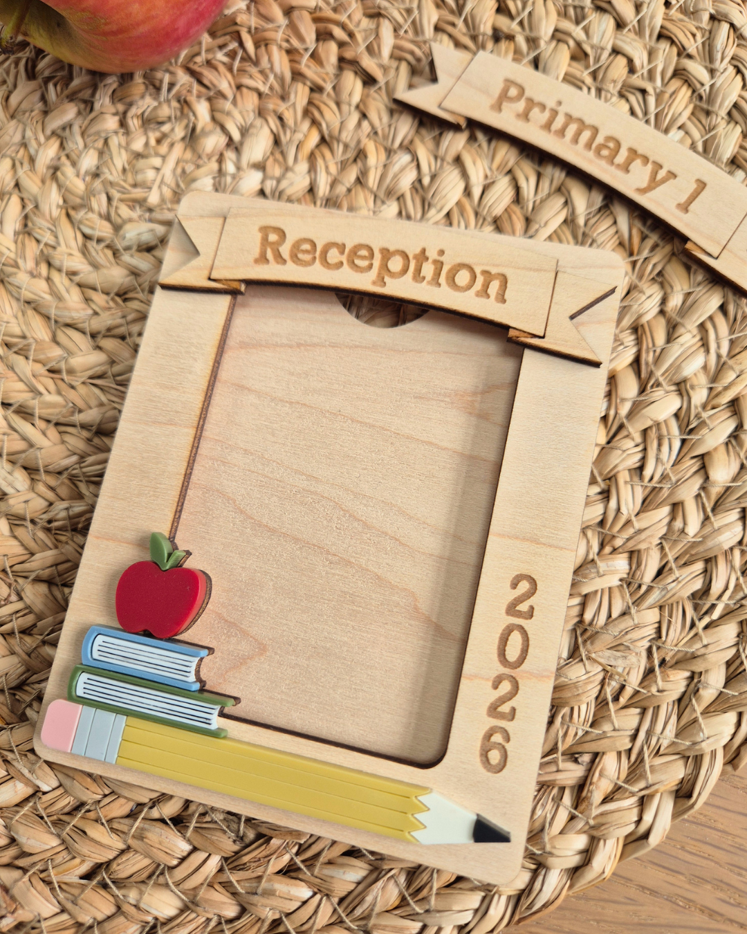 School Picture Frame - Wooden and Acrylic Photo Magnet