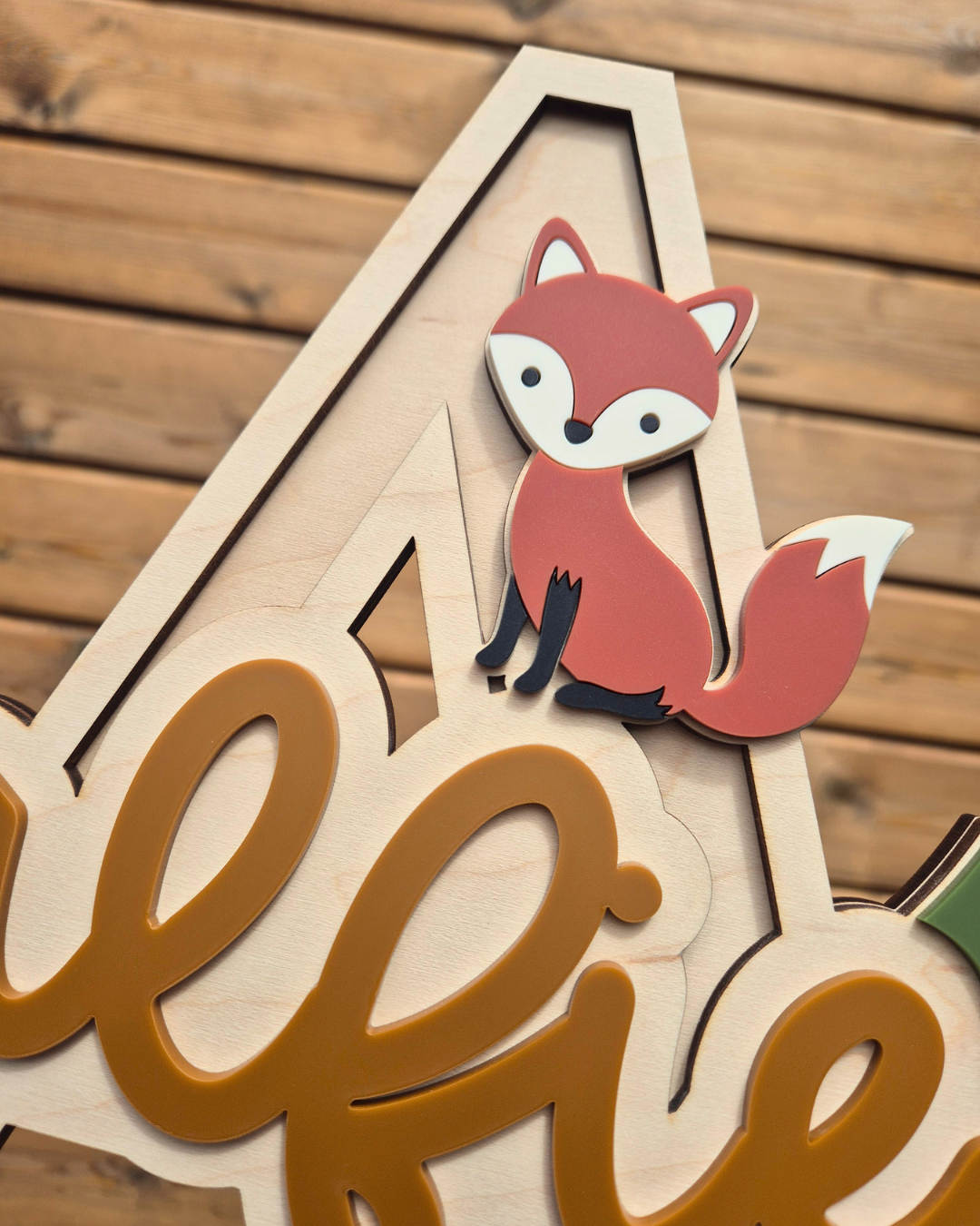 Woodland Theme Monogram - Personalised Wooden and Acrylic Name Sign
