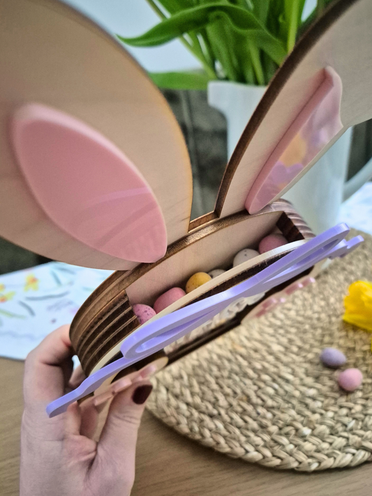 Easter Bunny Chocolate Box - Personalised Wooden and Acrylic Decoration