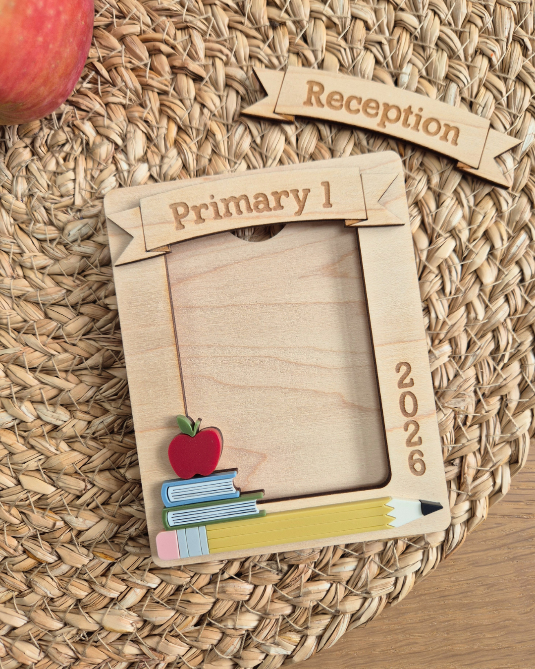 School Picture Frame - Wooden and Acrylic Photo Magnet