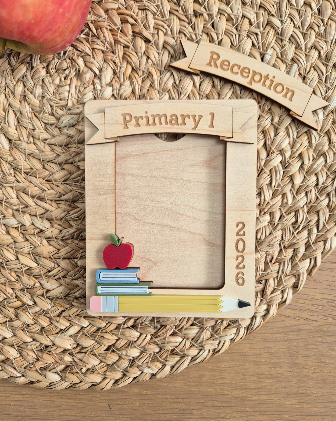School Picture Frame - Wooden and Acrylic Photo Magnet