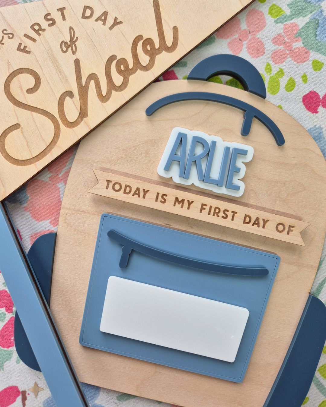School Bag Mini First and Last Day of School Sign - Personalised Backpack Theme Photo Prop