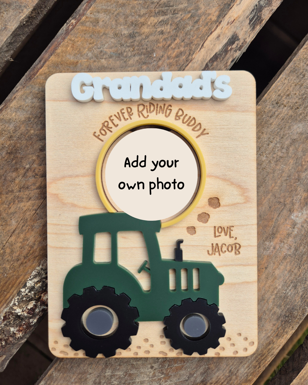 Tractor 'Forever Riding Buddy' Photo Magnet - Personalised Father's Day Gift