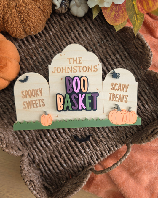 Haunted Graveyard Interchangeable Crate and Boo Basket Plaque