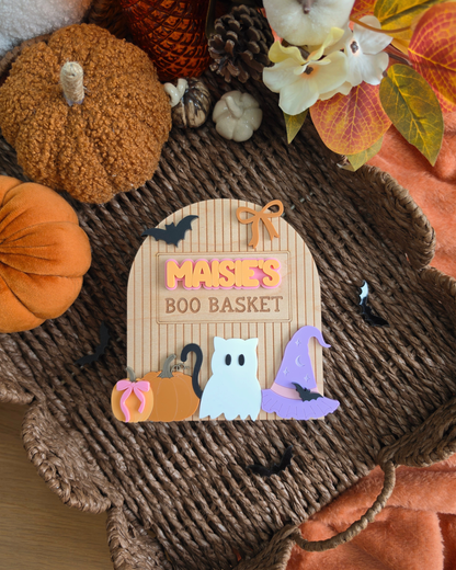Spooky Cute Interchangeable Crate and Boo Basket Plaque