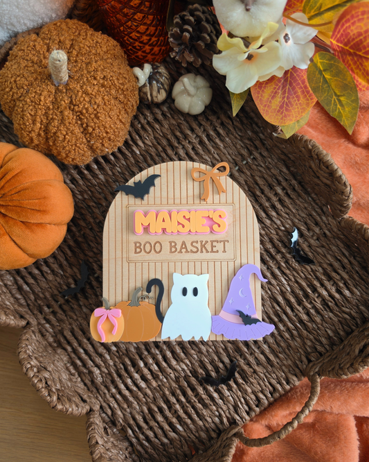 Spooky Cute Interchangeable Crate and Boo Basket Plaque