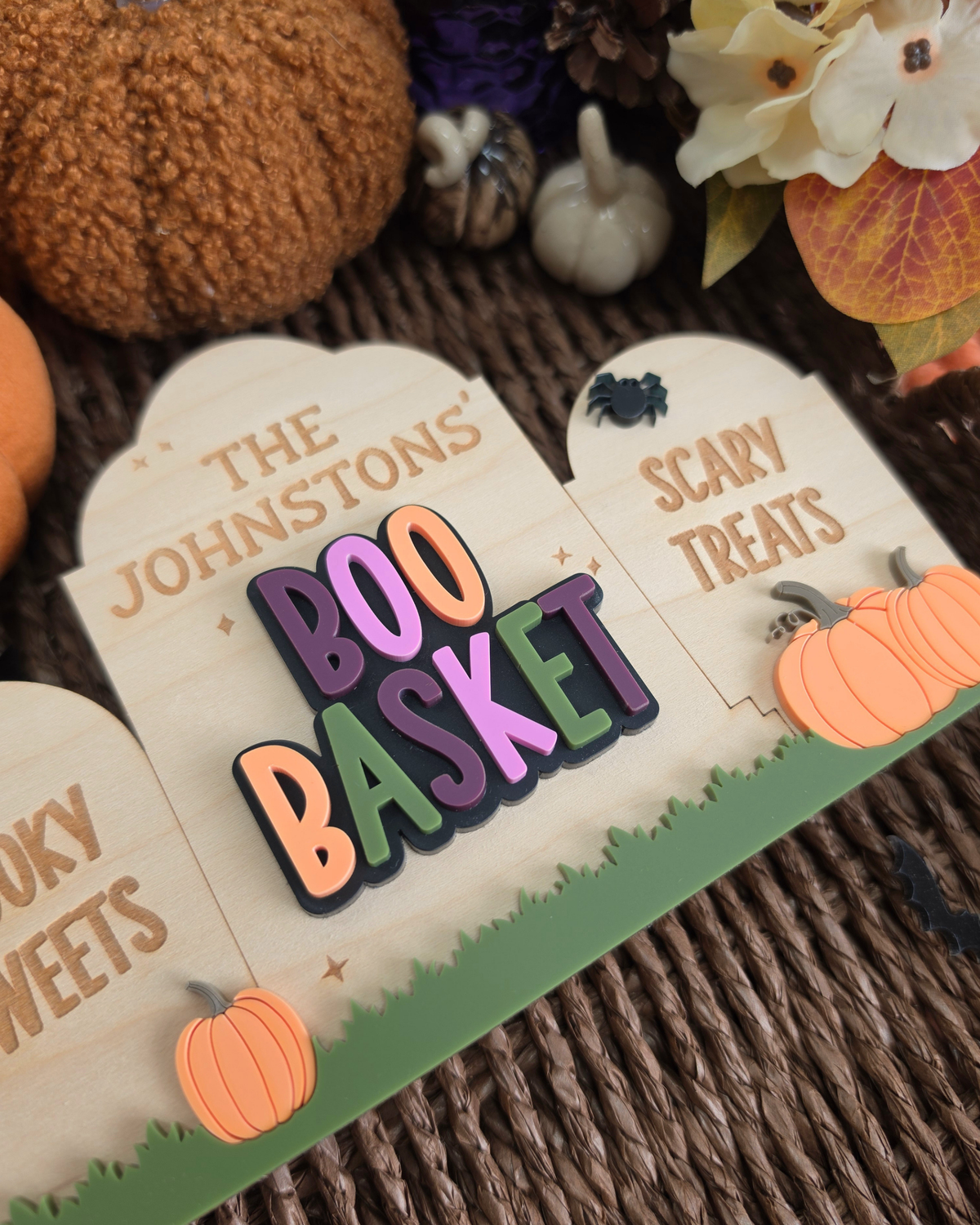 Haunted Graveyard Interchangeable Crate and Boo Basket Plaque