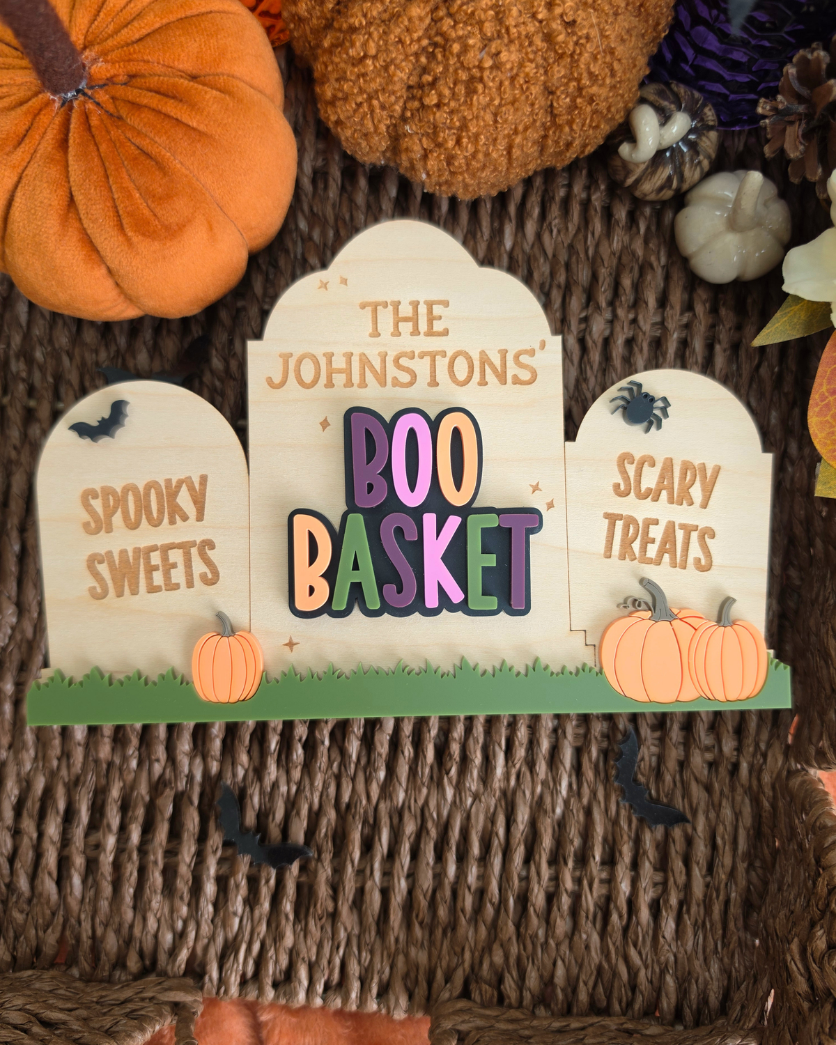 Haunted Graveyard Interchangeable Crate and Boo Basket Plaque