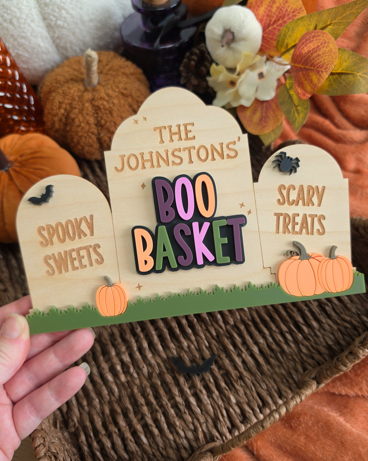 Haunted Graveyard Interchangeable Crate and Boo Basket Plaque