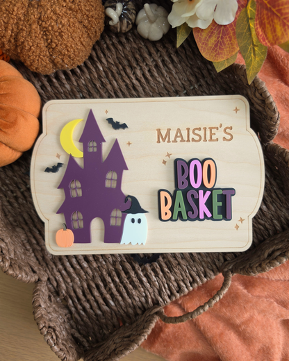 Haunted House Interchangeable Crate and Boo Basket Plaque