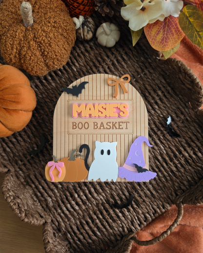 Spooky Cute Interchangeable Crate and Boo Basket Plaque