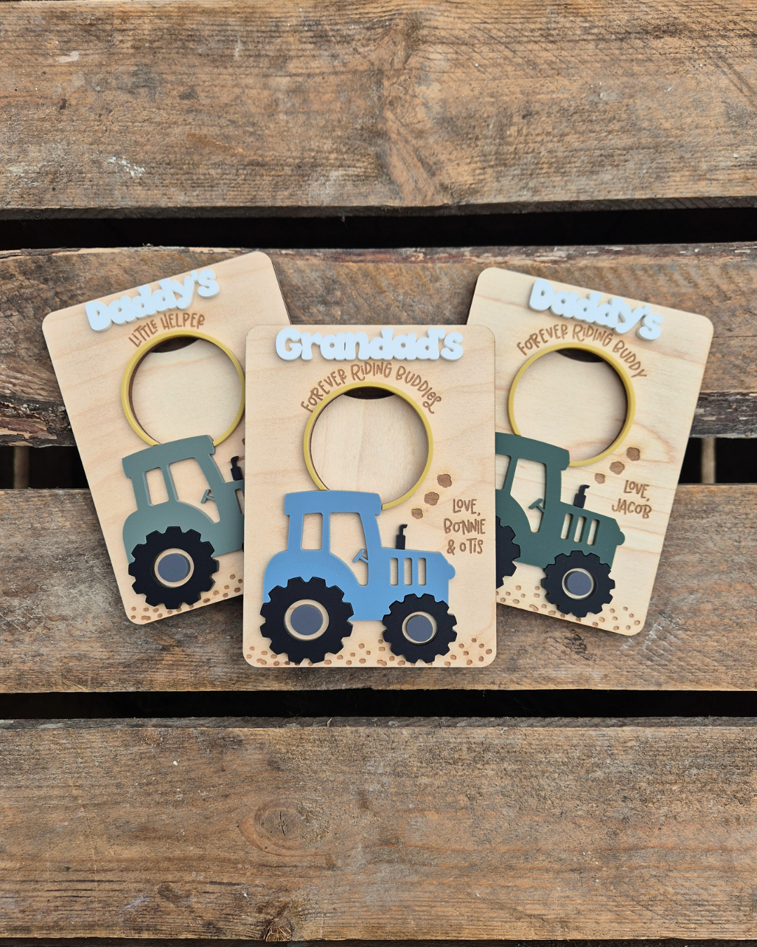 Tractor 'Forever Riding Buddy' Photo Magnet - Personalised Father's Day Gift