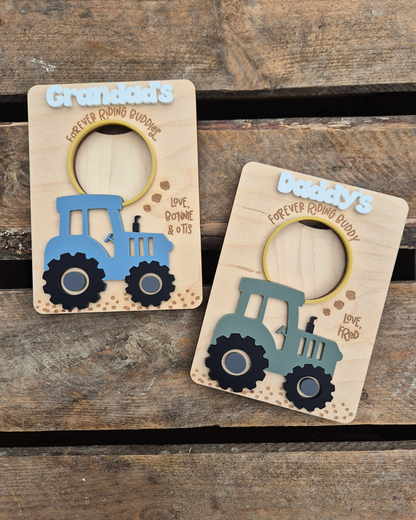 Tractor 'Forever Riding Buddy' Photo Magnet - Personalised Father's Day Gift
