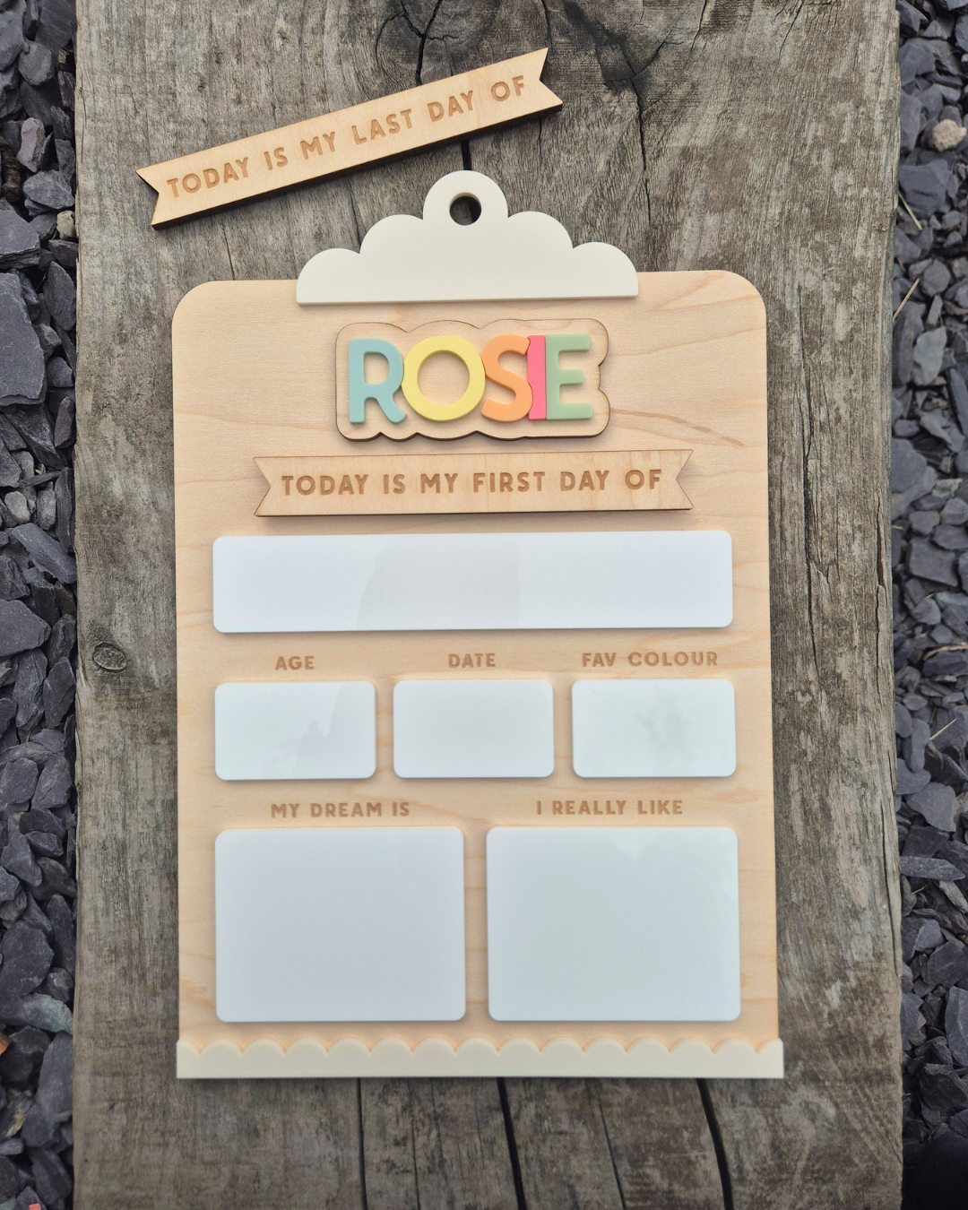 Clipboard Back to School Interchangeable Sign - Personalised First and Last Day of School Board