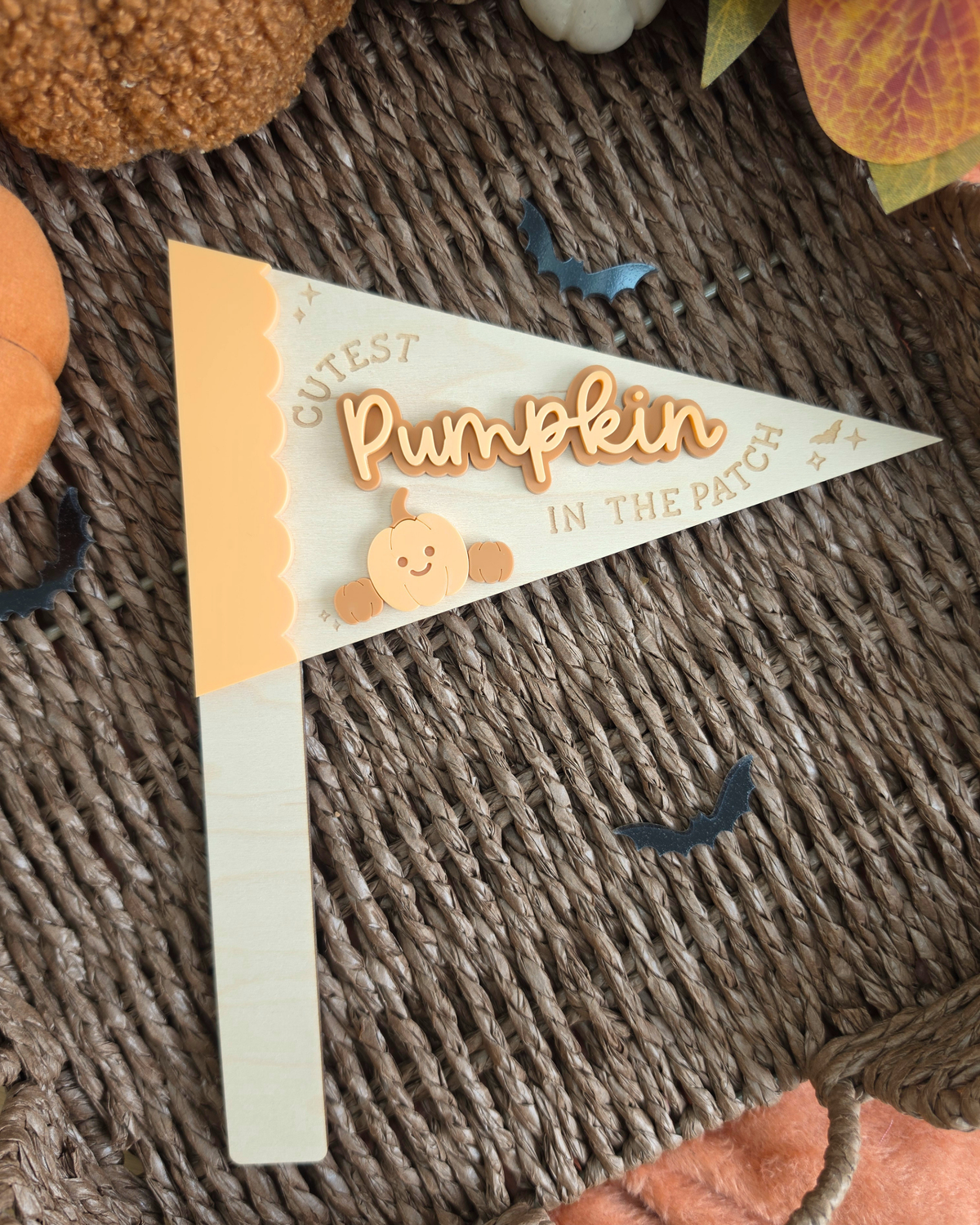 Cutest Pumpkin and Little Monster Pennant Flags - Halloween Photo Prop Signs