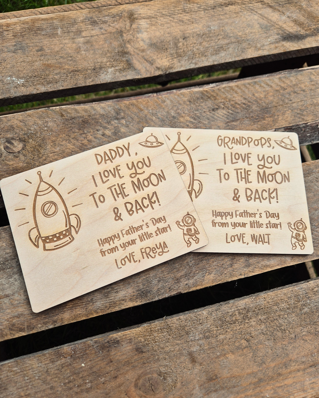 Love You to the Moon Fingerprint Magnet - Personalised Father's Day Gift