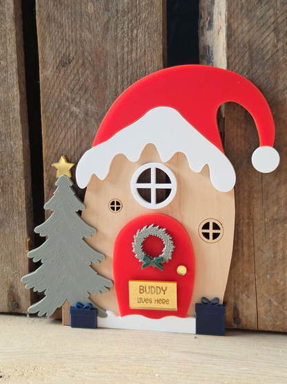Personalised Magical Elf House - Custom Colour Wooden and Acrylic Decoration