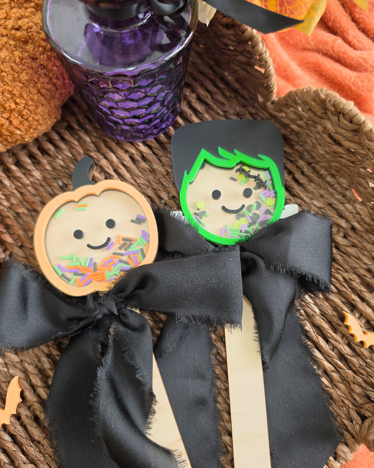 Pumpkin and Franky Shaker Wands - Boo Basket Filler