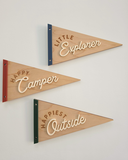 Wilderness Explorer Pennant Flags - Wooden and Acrylic Signs