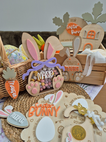 Easter Bunny Chocolate Box - Personalised Wooden and Acrylic Decoration