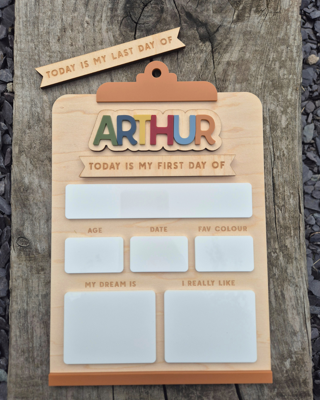 Clipboard Back to School Interchangeable Sign - Personalised First and Last Day of School Board